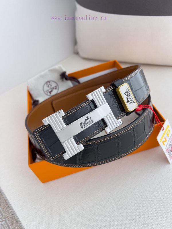 Hermes Hermes waist beltHanging buckle, classic pure steel material buckle head, double-side 93cdvb5p